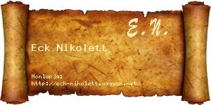 Eck Nikolett névjegykártya